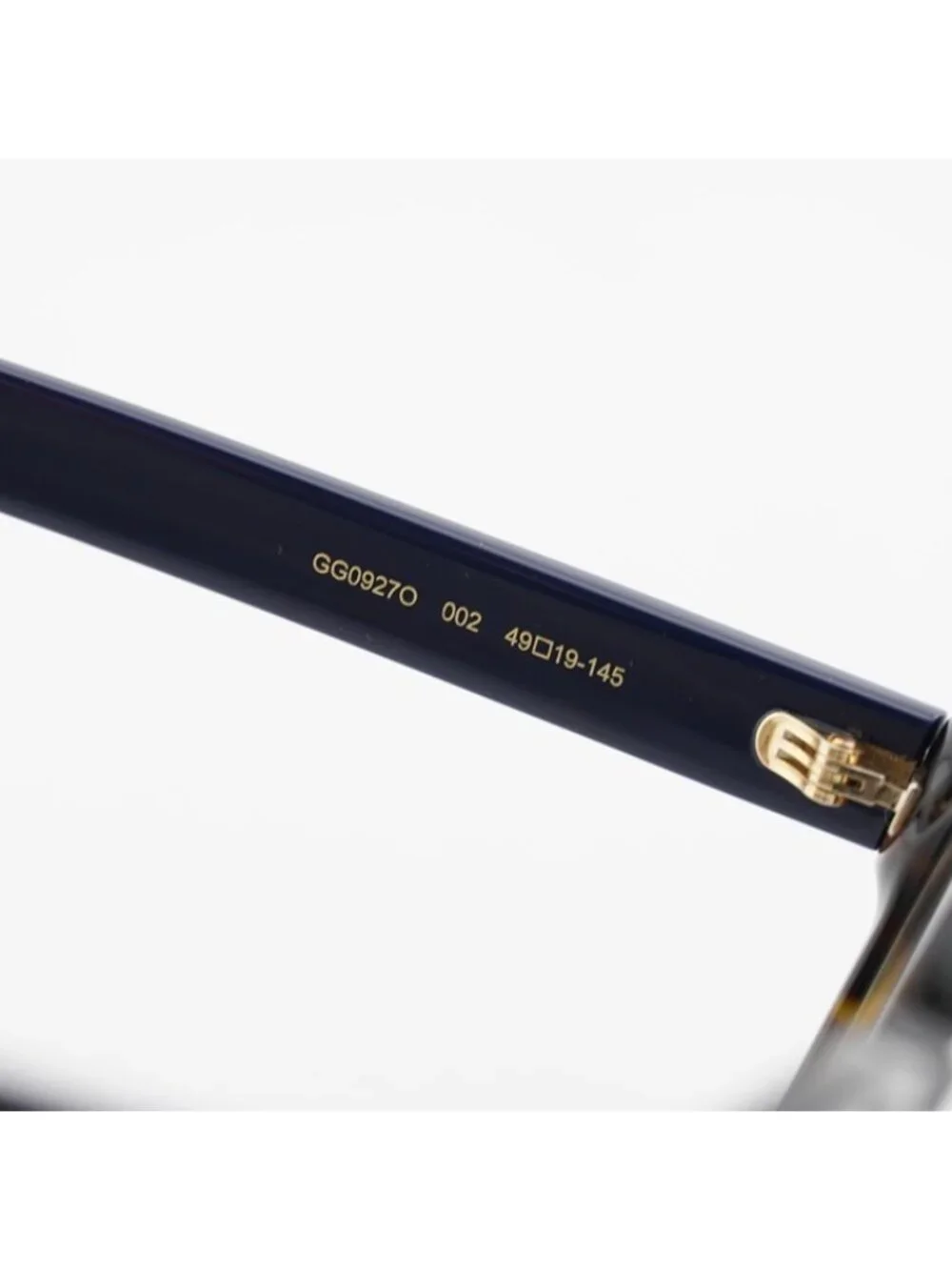 Gucci GG0927O 002 Eyeglasses Dark Havana with Blue and Red Stripe 49mm Square